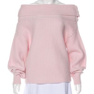 Equipment Cashmere/Wool Blend Sweater Charm Pink Foldover Neck "Ruth" Sz S